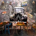 Пользовательские 3D фрески Ретро ржавчина Винтаж автомобильный номерной знак рабочие фон украшения стен самоклеющиеся обои водостойкие