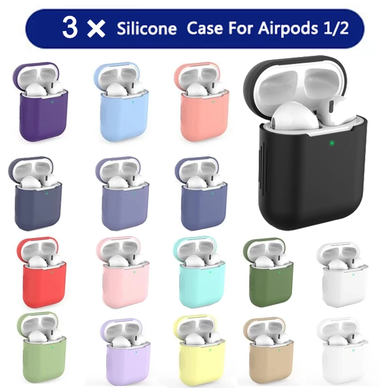 

3 шт. Чехлы для Apple Airpods 1 2 Чехлы мягкие силиконовые чехлы для наушников чехол для Apple Airpods 1 2 футляры для зарядки
