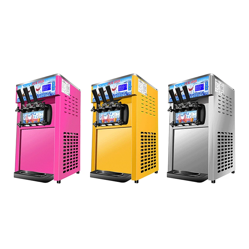 

16L/H Small Soft Ice Cream Machine with Three Color New Design Ice Cream Maker for Sale
