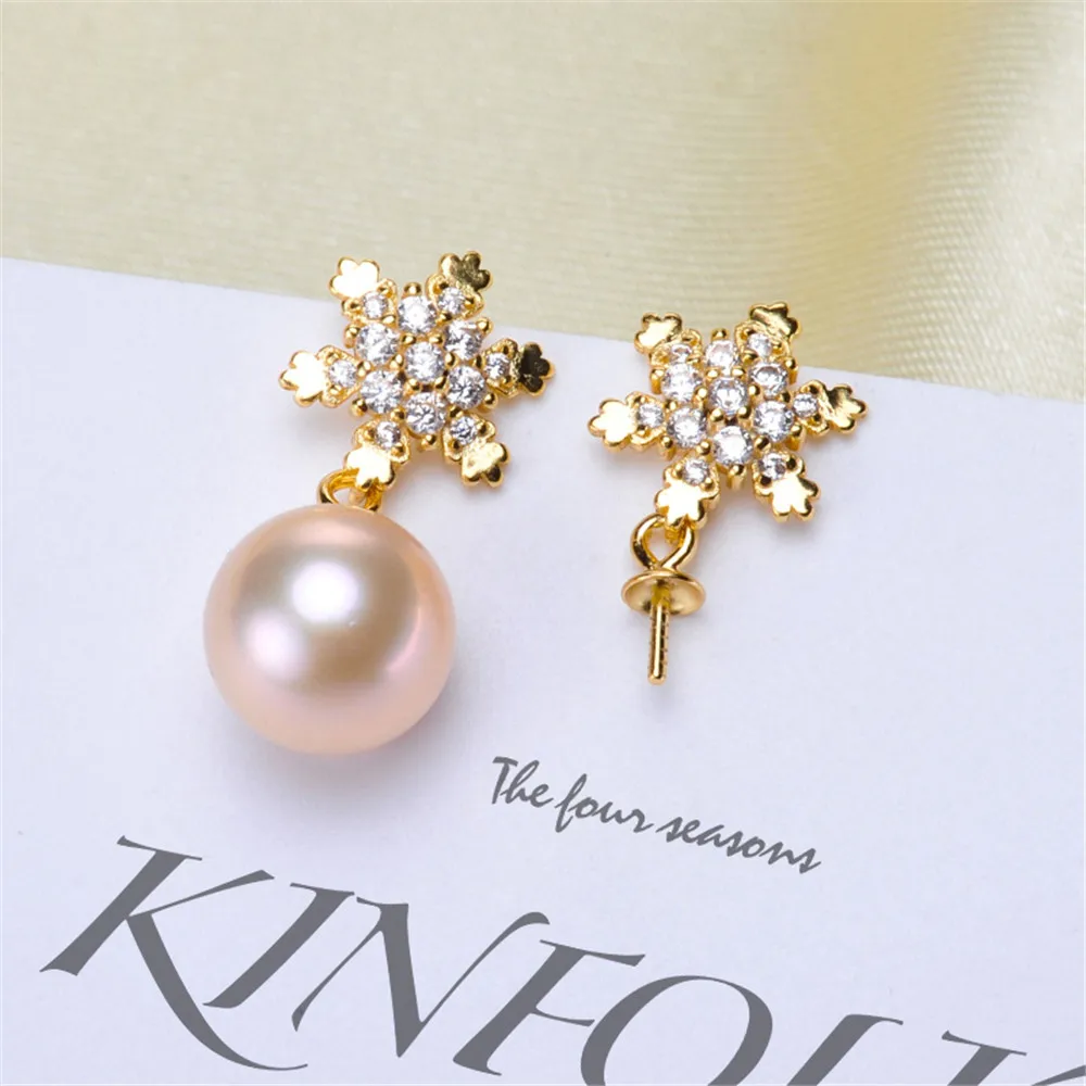 

925 Sterling Silver Plating Earrings Pearl Earrings Accessories Findings Earrings Jewelry Parts Fittings Mountings DIY Girl Gift