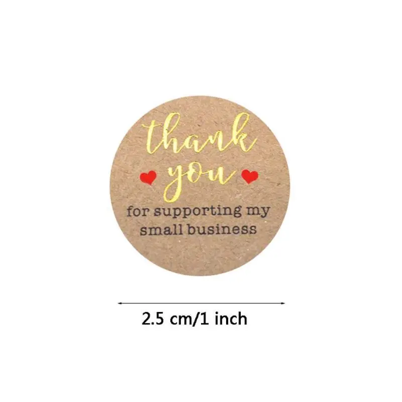 

500pcs Thank You for Supporting My Small Business Stickers with Gold Foil Round Labels Shop Handmade