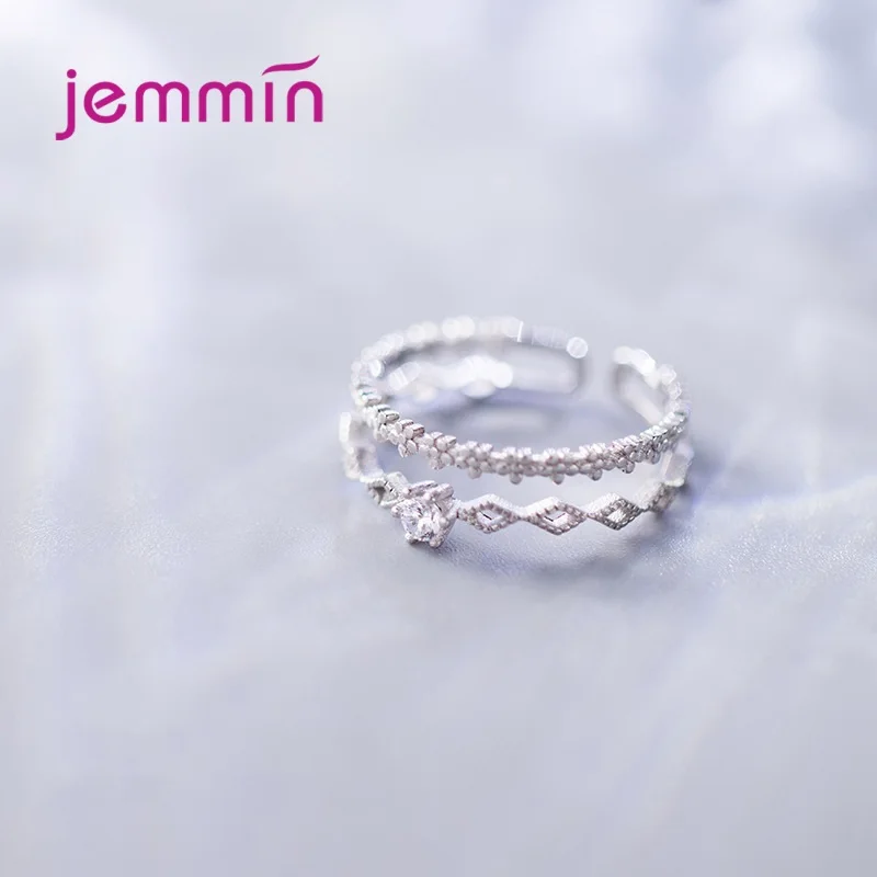 

Original Design 925 Sterling Silver Opening Adjustable Finger Rings for Women Free Size Ring Fashion CZ Zircon Jewelry