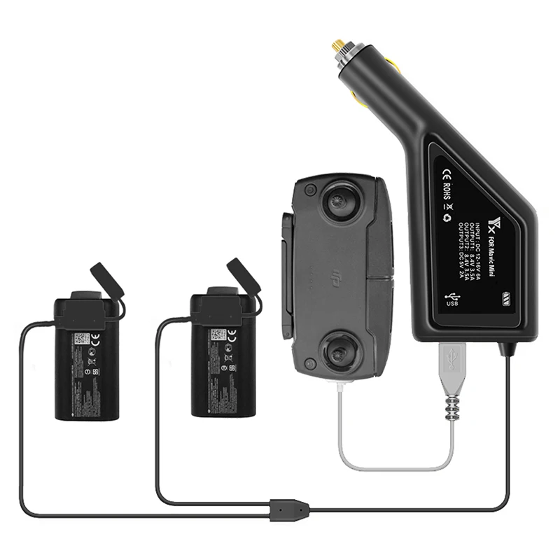 Автомобильное зарядное устройство YX 3 в 1 для DJI Mavic Mini интеллектуальная зарядка
