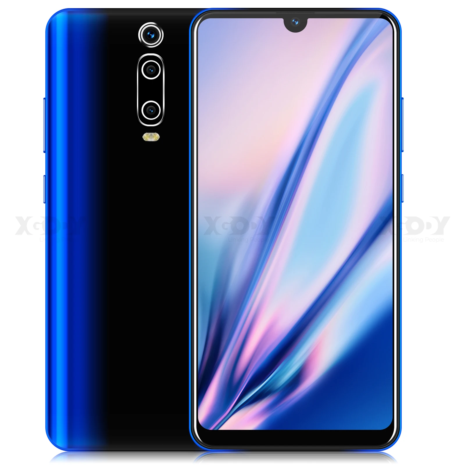 Gradient Blue XGODY 3g мобильный телефон 9T 1GB 4GB 6,26 ''QHD экран MTK6580 четырехъядерный Android 9,0 капля полный экран 2800mAh смартфон - Цвет: Gradient Blue