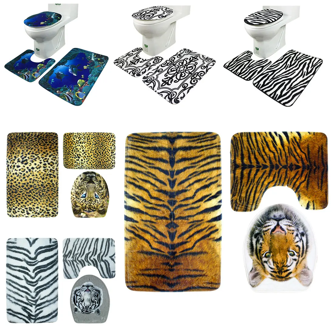 3 шт. Нескользящие фланелевые коврики на сиденье унитаза | Дом и сад