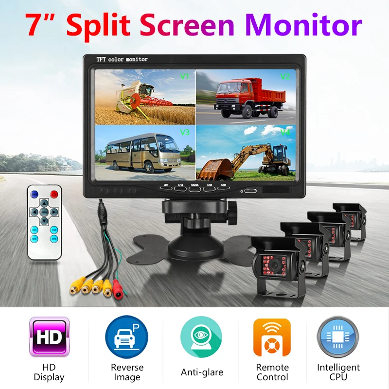 Автомобильный монитор Jansite 7 &quotlcd TFT камера заднего вида для грузовиков автобусов