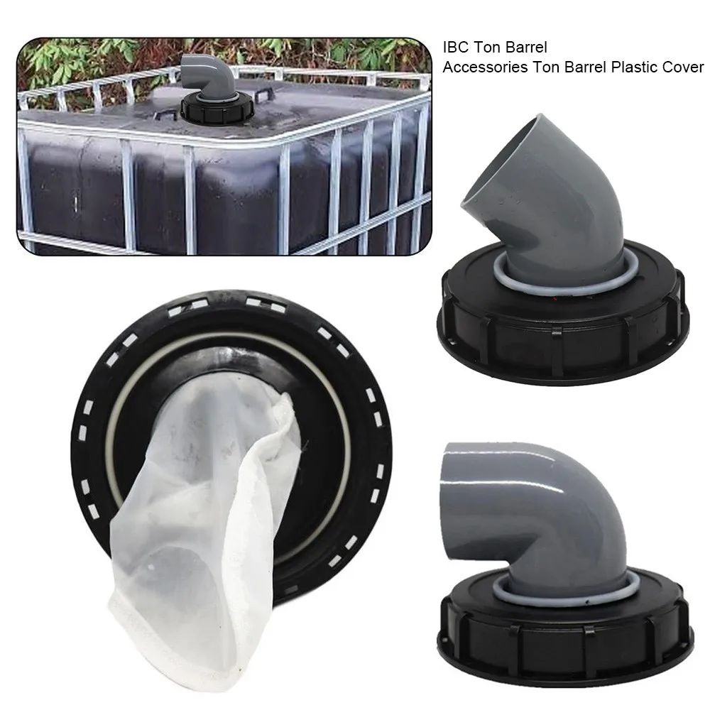 

Outdoor Garden IBC Ton Barrel Cover Black Durable Plastic Cover with Vent Hole Rainwater Tank Accessories