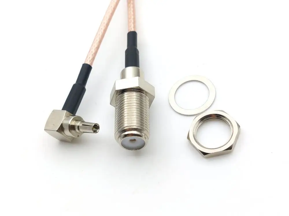 100 шт. crc9 разъем F Тип со штекера на гнездо для CRC9 мужской правый угол кабель RG316