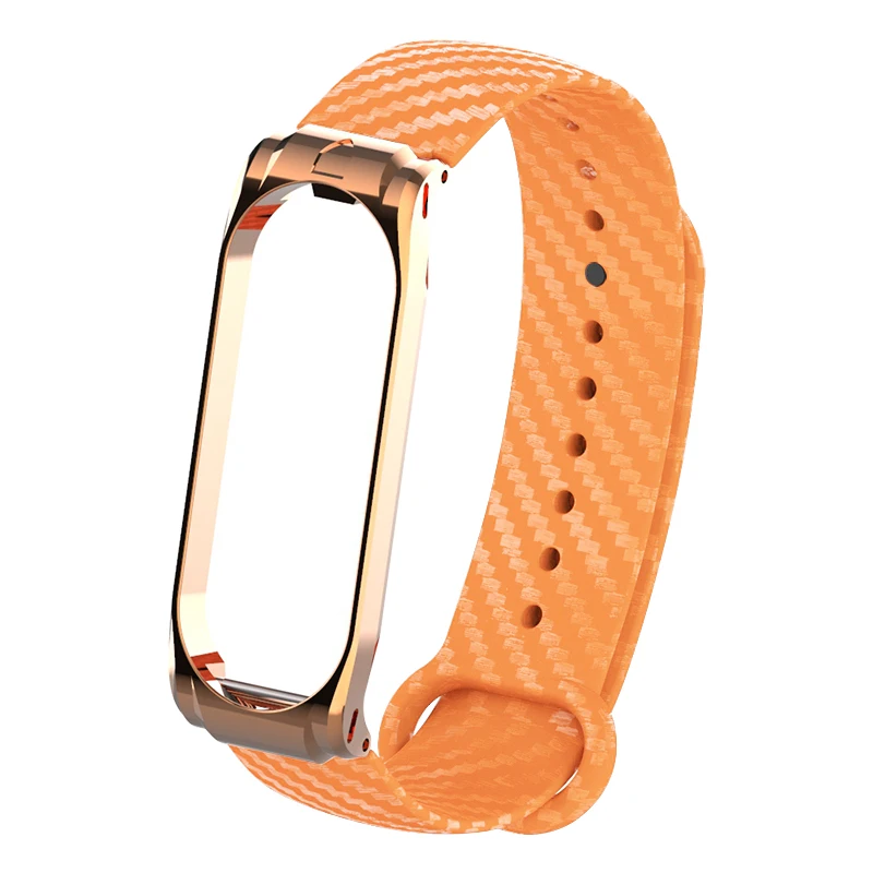 Hangrui mi Band 4 силиконовый чехол из углеродного волокна для Xiaomi mi band 4 ремешок металлический каркас браслет mi band 3 ремешок из нержавеющей стали