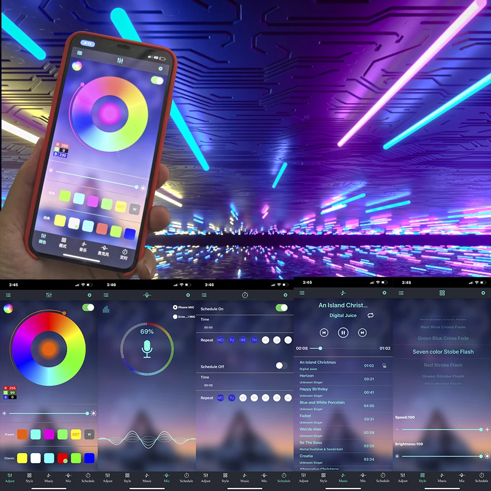 Светодиодные ленты Bluetooth RGB 5050 SMD 2835 водонепроницаемая гибкая ламповая лента с
