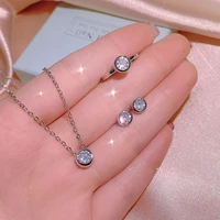 2021 new love necklace for women circle round heart pendant fine jewelry silver plate engagement wedding accessories gift