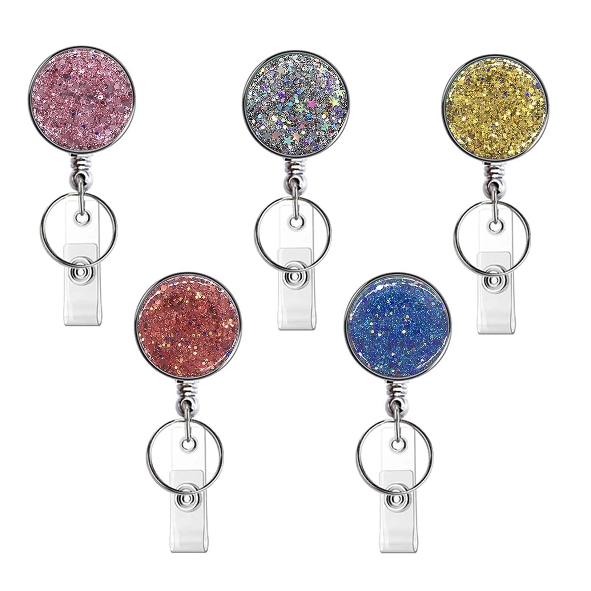 

Large LOGO Sequin Epoxy UV Electroplating Plastic Easy Pull Buckle Easy to Pull Retractable Buckle Accessories
