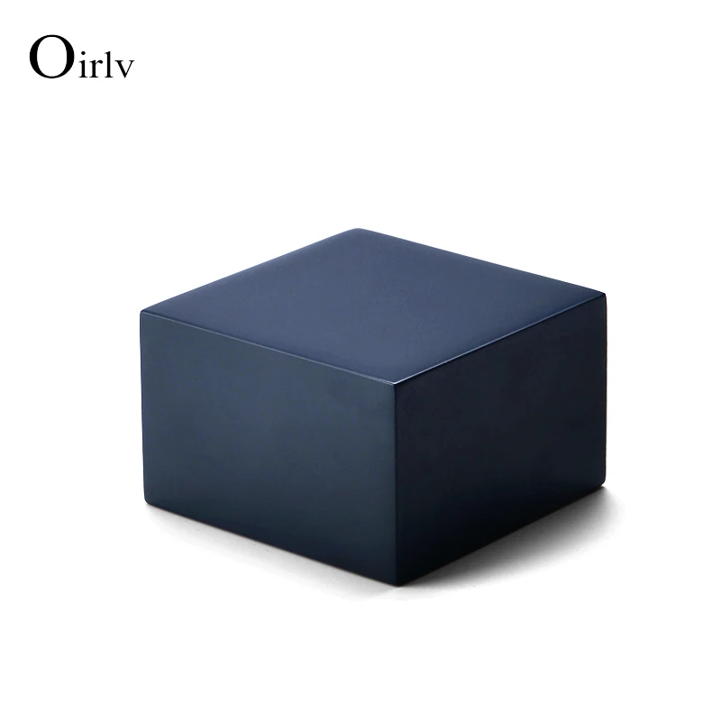 Oirlv Solid Wood Dark Blue Jewelry Display Stand Jewelry Ring Necklace Jewelry Display Stand Set Counter Props