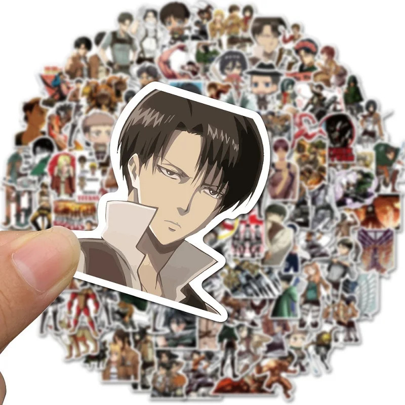 

50/100pcs Attack on Titan stickers, popular Japanese animated stickers, guitar, skateboard, refrigerator waterproof stickers