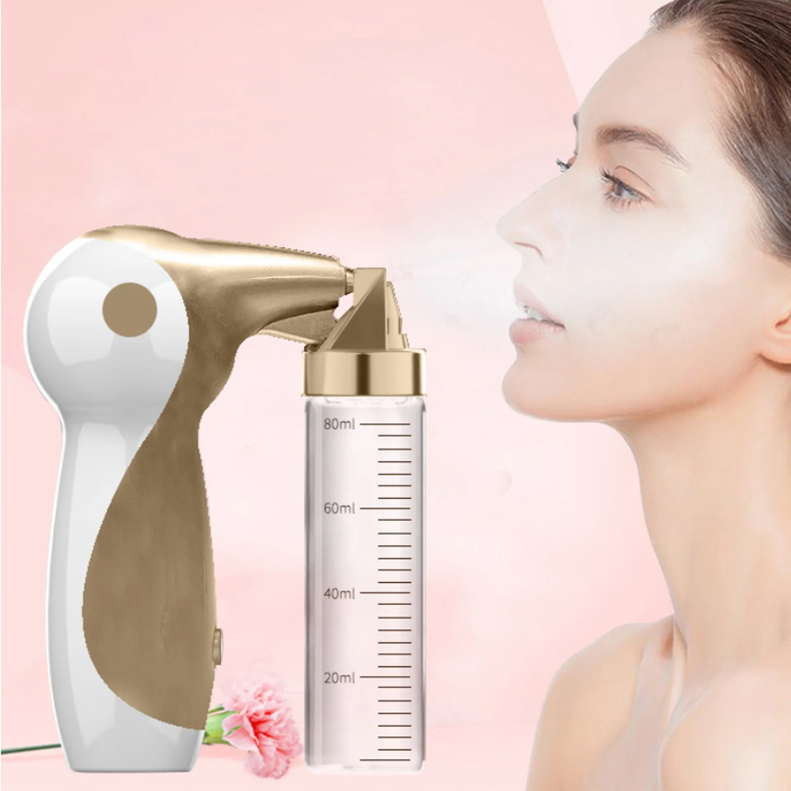 

Portable Nano Oxygen Sprayer Upgraded Nozzle Airbrush Mini Air Compressor Facial Moisturizing Hydrating Rejuvenation Machine