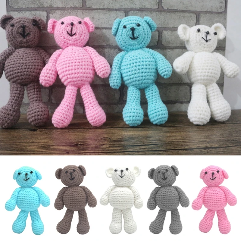 

2022 New Newborn Baby Girls Boys Bear Photography Prop Photo Crochet Knit Toy Cute Gift