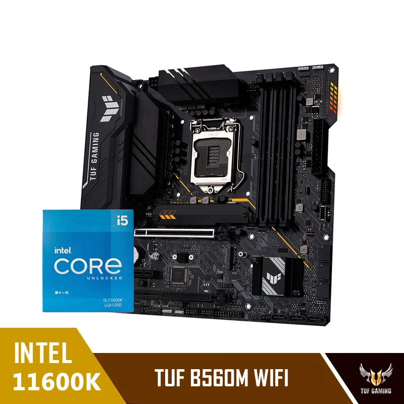 

ASUS TUF GAMING B560M-PLUS WIFI Motherboard + Intel i5-11600K Processor CPU Motherboard Set