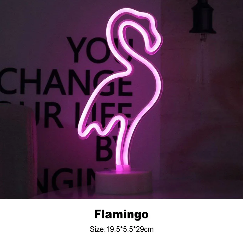 Неоновый светодиодный детский ночник с изображением единорога USB декоративная