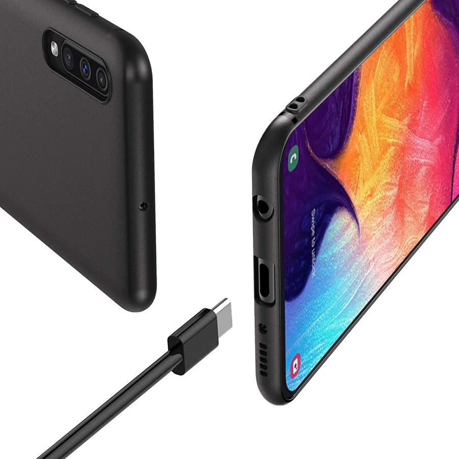 Мягкий силиконовый матовый чехол для Samsung Galaxy A60 A20 черный телефона A50 A40 A30 A70