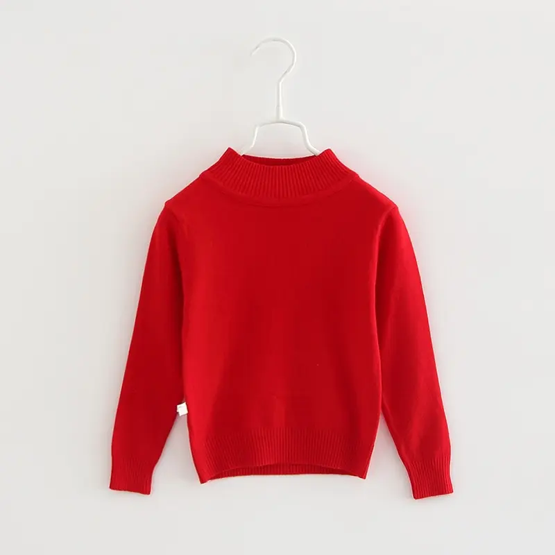 Детский свитер однотонный пуловер серого цвета с высоким воротом для мальчиков и