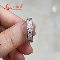 925 silver rings hot sale classic love three rows of luxury eternity ring d vvs moissanite wedding engagement ring ladies men