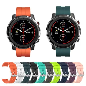 Силиконовый ремешок для смарт-часов Huami Amazfit Stratos 3  Stratos 2  Stratos 1, браслет для Amazfit Pace  GTR 47 мм