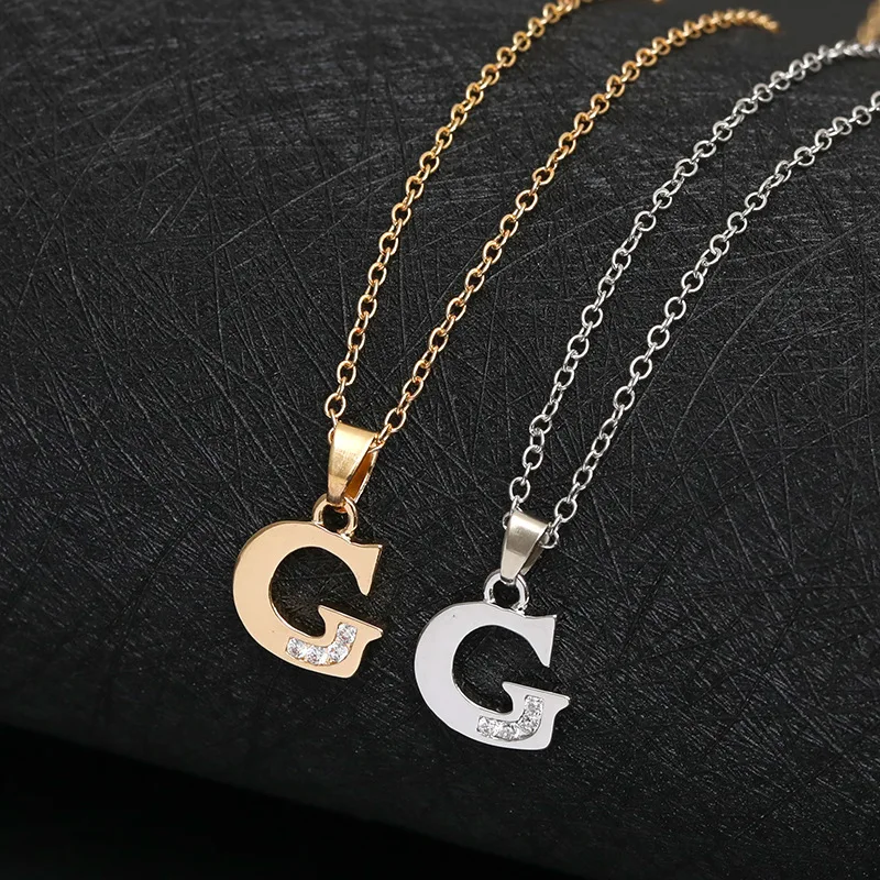 

30pcs Stainless steel alloy alphabet Initial Letter G America 26 English word Letter Family friend name sign Necklace jewelry