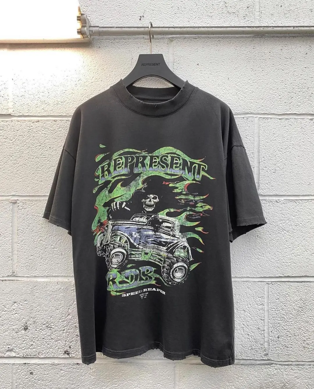 

Heavy Fabric REPRESENT T-shirt Men Women 1:1 High-Quality Vintage T Shirt Skull Print Streetwear Oversized Top Short Sleeve Tees