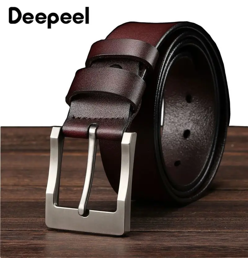 Мужские ремни Deepeel 105 150 см Джокер двухслойная кожаная металлическая пряжка