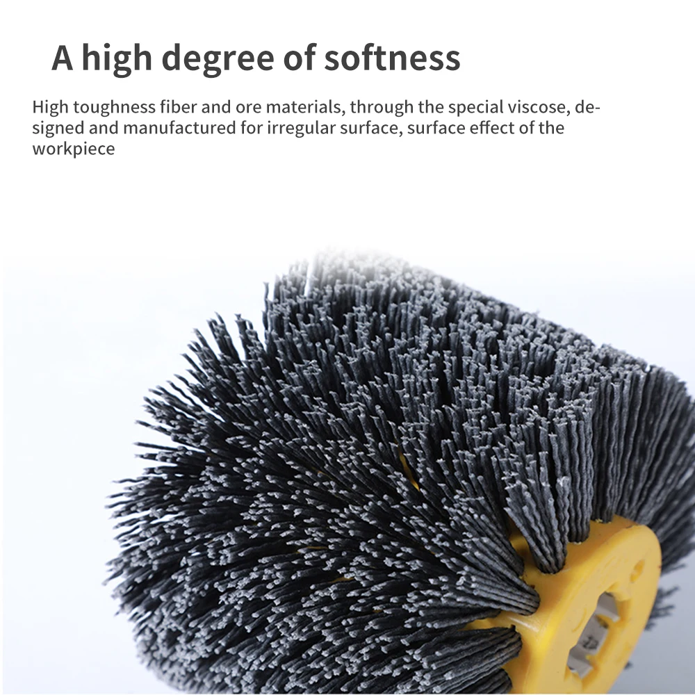 

Nylon Abrasive Wire Drum Polishing Wheel Electric Brush For Woodworking Metalworking Deep Holes Deburring Tools