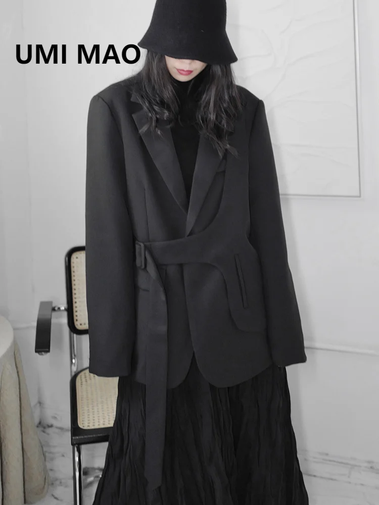 

UMI MAO YOJI Yamamoto Wind Dark Deconstructed Asymmetrical Blazers Women's Loose Deconstructed Jacket Japanese Trend Y2K