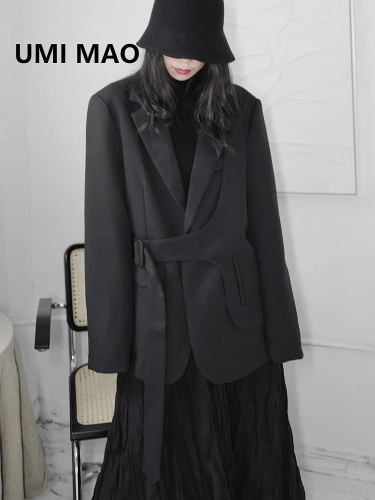 Асимметричные блейзеры UMI MAO YOJI Yamamoto Wind Dark женская Свободная куртка японский