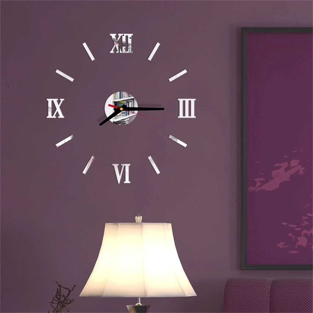 

Modern Design Mini DIY Wall-Clock Sticker Mute Digital 3D Wall Big Clock Living Room Home Office Decor Christmas Gift