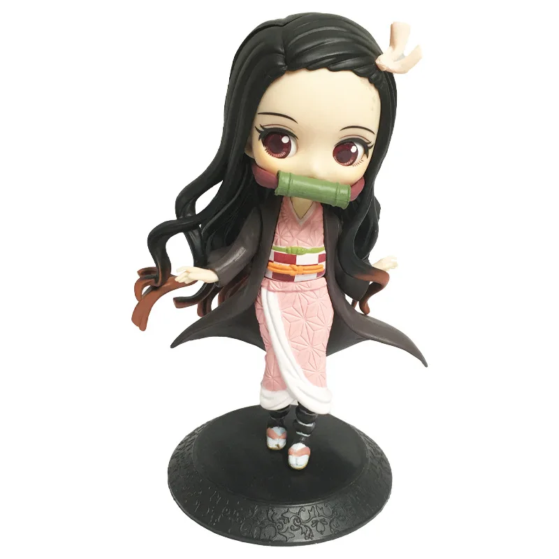 

Free shipping Demon Blade Anime Character Kamado Tanjirou Kamado Nezuko 16cm PVC Action Figure Toys Dolls