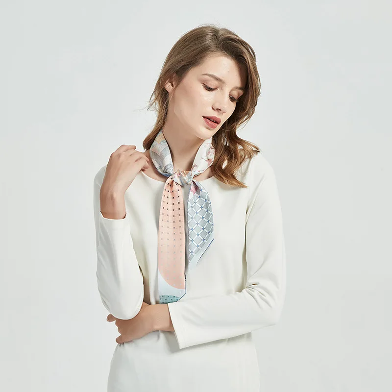 100% шелковый шарф пояс женский длинный саржевый шелковая повязка для волос с