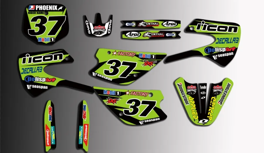 Набор стикеров для Kawasaki KX85 KX100 1998-2013 KX 85 100 2012 2011 2009 | Автомобили и мотоциклы