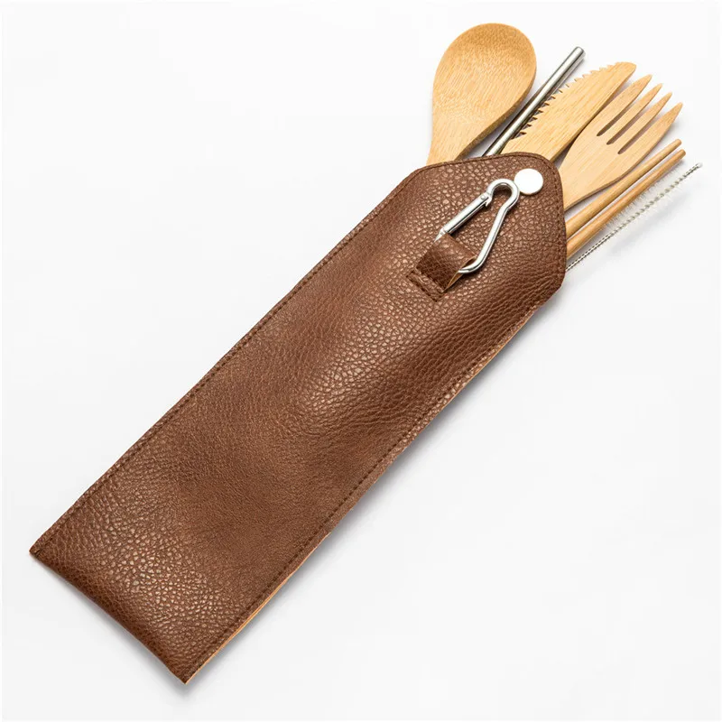 Набор дорожных столовых приборов Бамбуковая посуда на открытом воздухе столовые