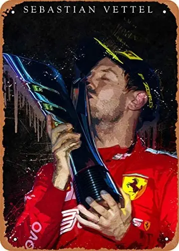 

Metal Sign - F1 Posterum Sebastian Vettel - 8 x 12 Vintage Look Tin Plate