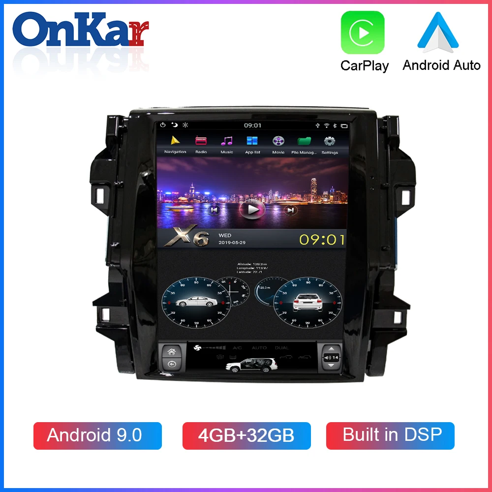 ONKAR вертикальный экран для Toyota Fortuner 2016 2017 2018 2019 с 12 1 дюймовым автомобильным