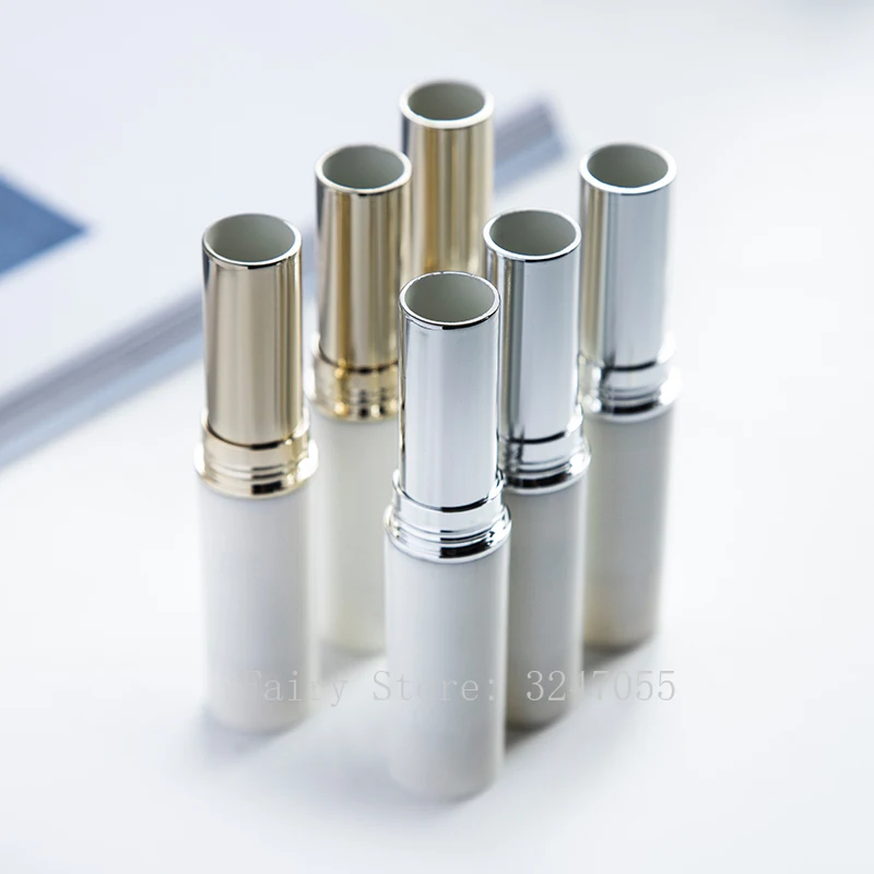 

10/30/50pcs White Gold Silver Round Direct Hot Filling Empty Lipstick Tube Lip Balm Container Lipstick Shell Packaging Homemade