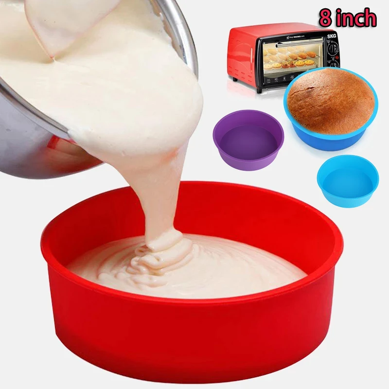 8-Дюймовая круглая форма для выпечки тостов и хлеба из силикона с несколькими слоями