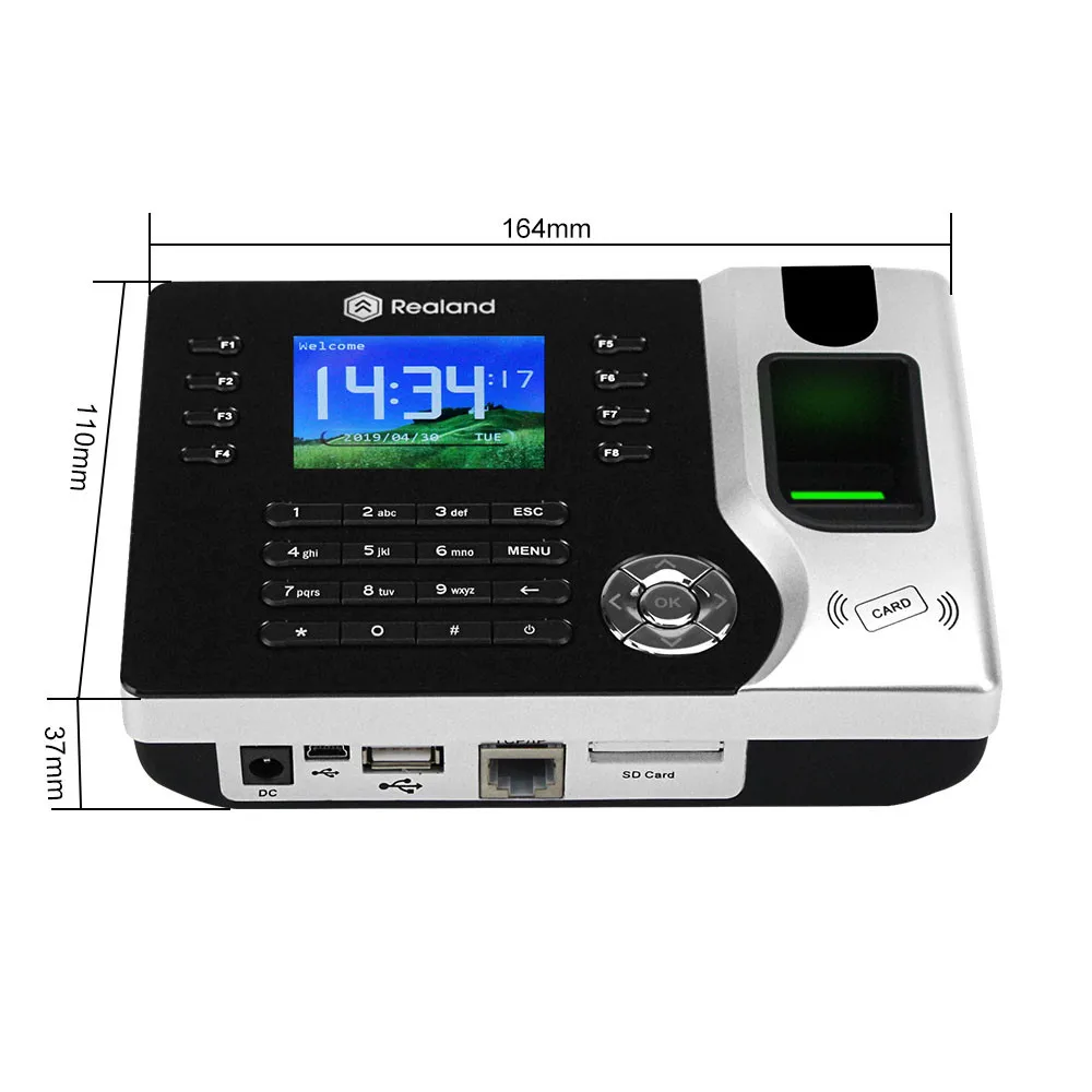 2 4 дюйма TCP/IP/USB RFID считыватель отпечатков пальцев времени биометрическая система