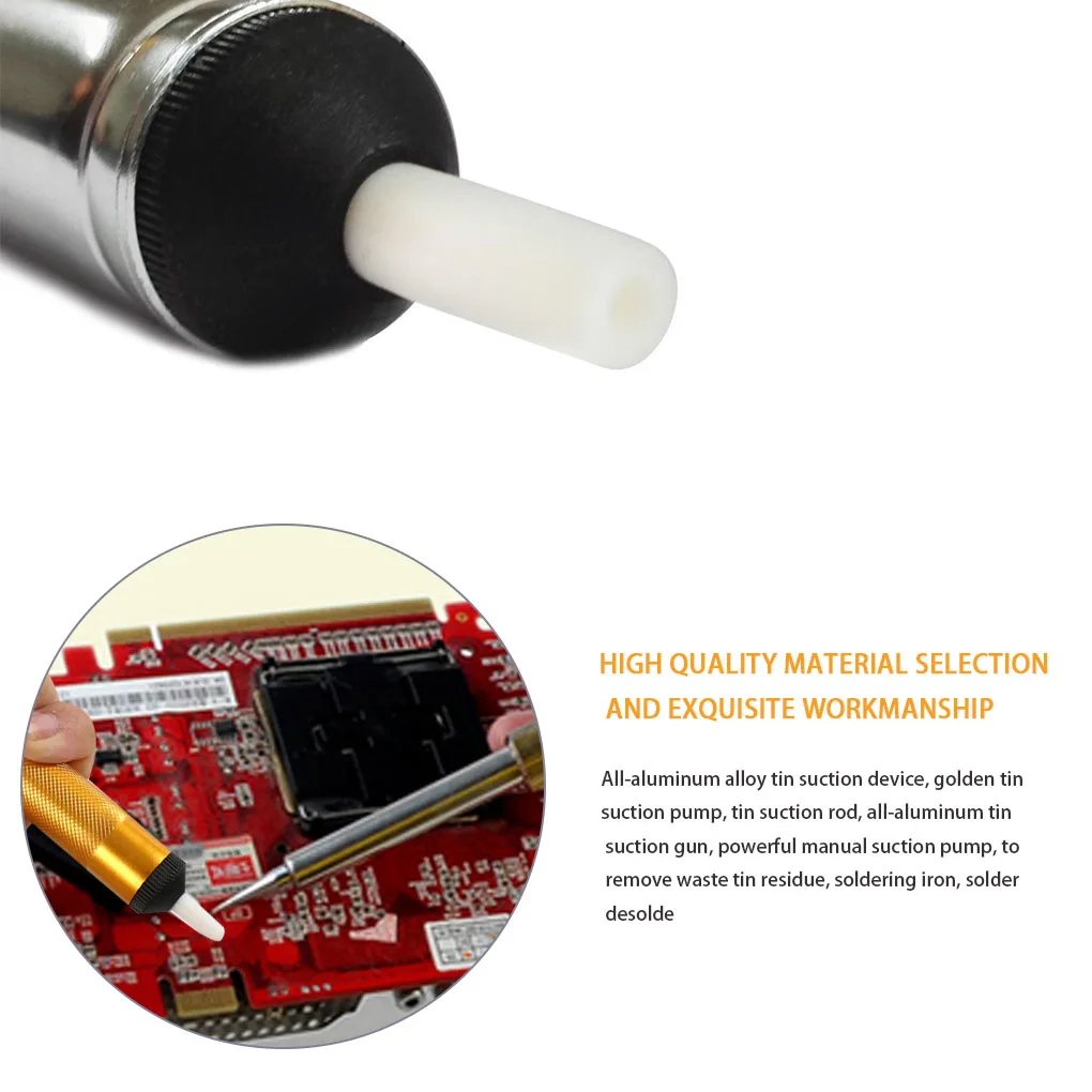

Aluminum Metal Desoldering Pump Suction Tin Pen Soldering Sucker Pen Removal Vacuum Soldering Iron Desolder Hand Welding Tools