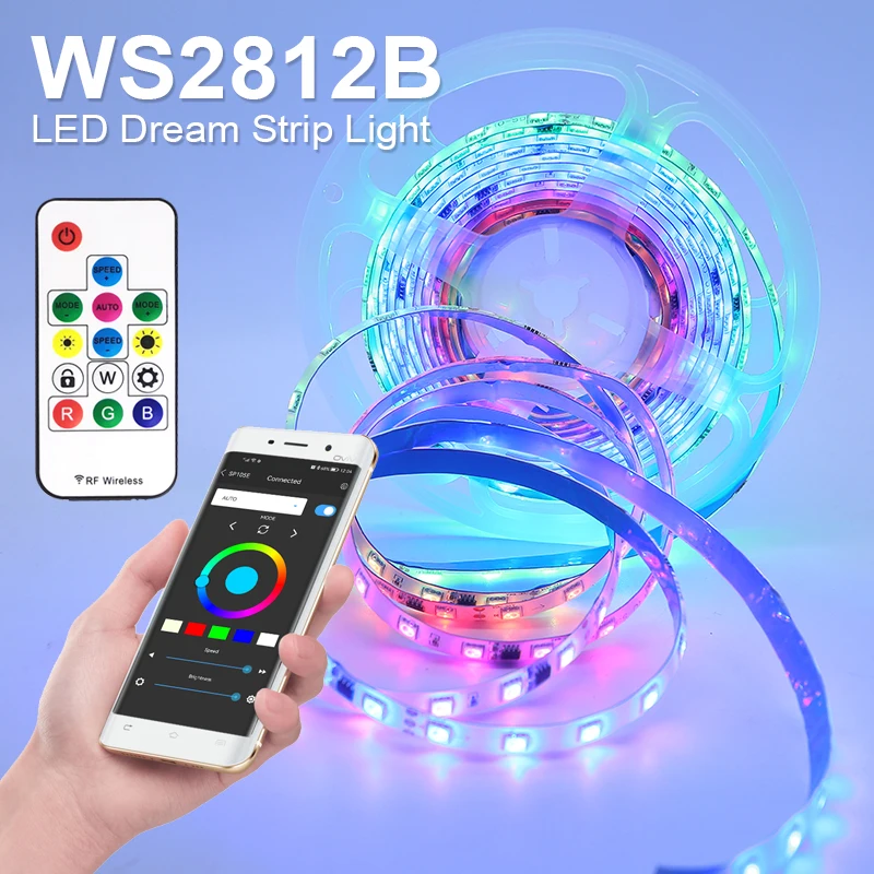 Светодиодная лента WS2812B 5 м 60 светодиодов/м WS2812 RGB управление через приложение Dreamy