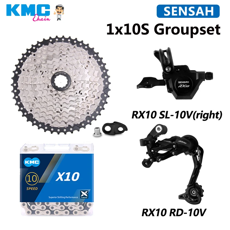 

SENSAH RX10 1X10S M6000 велосипедные переключатели 11-42/46/50T Кассетный Маховик KMC X10 цепи 10 Скорость триггеров переключения передач заднего переключени...