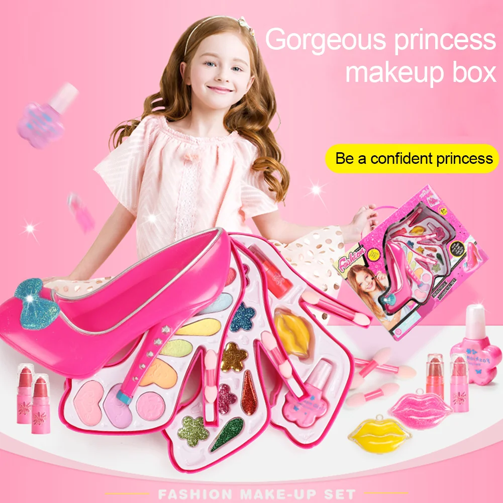 

Детская косметика, коробка для макияжа, набор игрушек, украшения для девочек, игровой домик на высоких каблуках, коробка для макияжа, набор д...