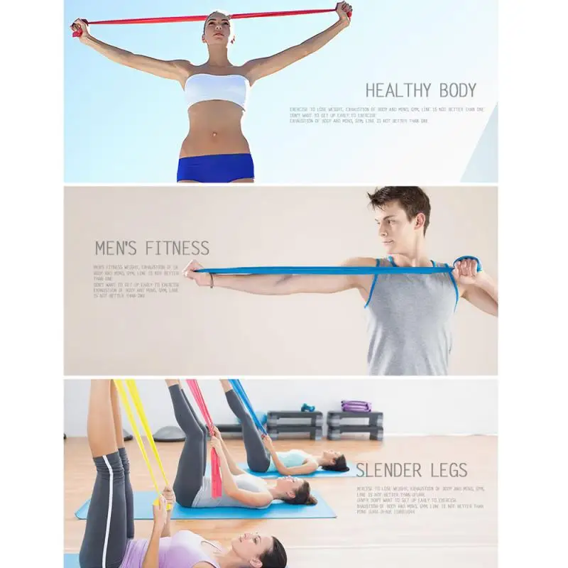 

1m Rubber Yoga Stretch Band Elastic Band Fitness Resistance Band Strength Training Stretch Band Latex Workout Equipment TSLM1