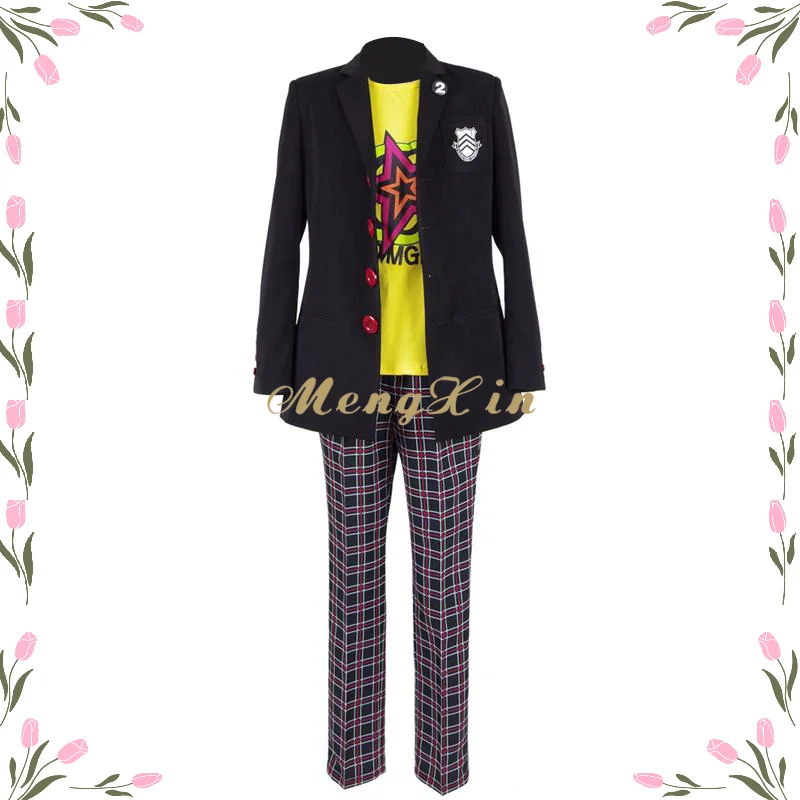 Аниме Persona 5 риудзи Сакамото пальто футболка топы брюки Униформа наряд для игр