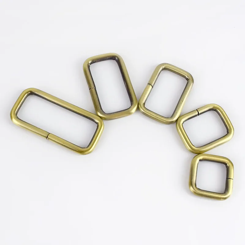 brass 10 шт., Meetee, прямоугольные металлические пряжки, тесьма, ремень, лента, пряжка, застежка, ремешок для сумки, зажимы, регулятор, сделай сам, аксессуары, F4-5 - Цвет: brass