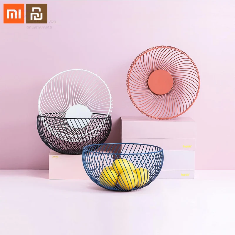 

Original xiaomi mijia home twill fruit basket size set snack candy basket for living room desktop kitchen storage basket smart